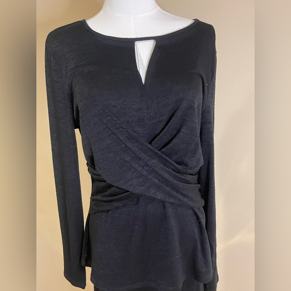 NIC+ZOE Black Long Sleeve Top